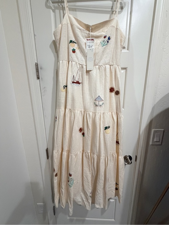 Calypso St. Barth Dresses & Skirts - Calypso St. Barth Cream Embroidered Tiered Maxi Dress